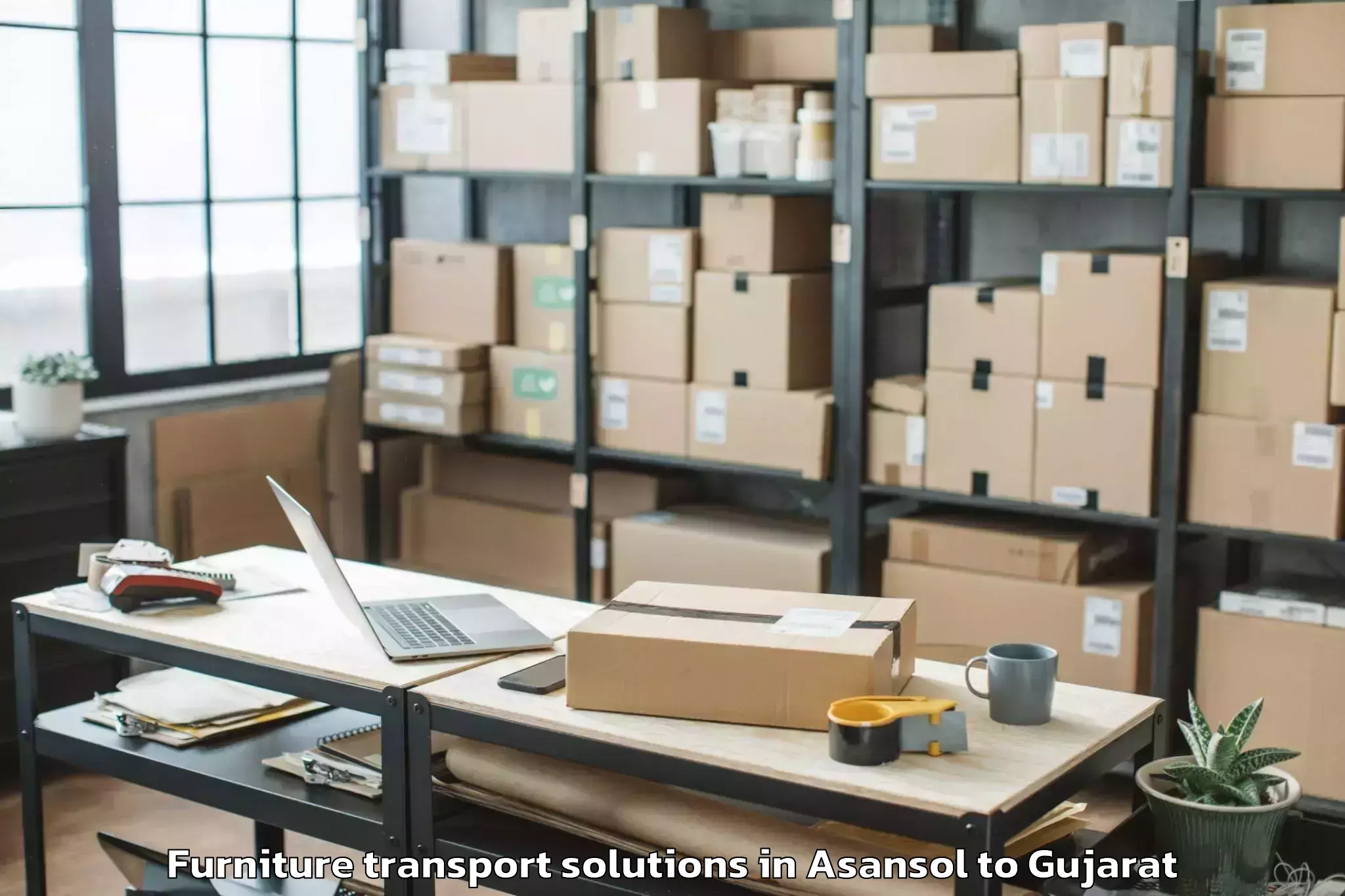 Affordable Asansol to Kanodar Furniture Transport Solutions